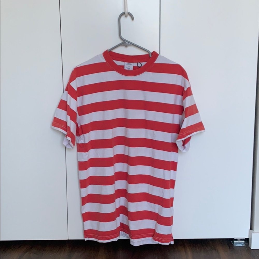 Red-white striped shirt